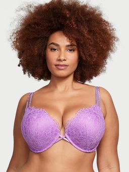 Victoria's Secret - Very Sexy Bombshell Add-2-Cups Double Shine Strap Lace Push-Up Bra Purple