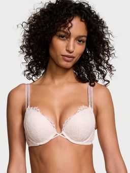 Victoria's Secret - Very Sexy Bombshell Add-2-Cups Double Shine Strap Lace Push-Up Bra White