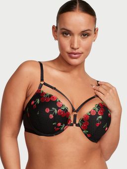 Victoria's Secret - Very Sexy Cherry Embroidery Push-Up Bra Black