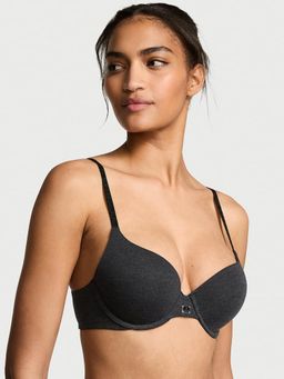 Victoria's Secret - The T-Shirt Cotton Logo Hardware Perfect Shape Bra Black (36DD)