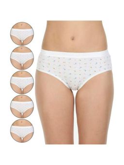 Bodycare - Printed Cotton Briefs In White Color (Pack Of 6)