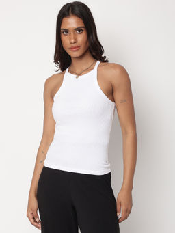 Missguided - Racer Back Ribbed Tank