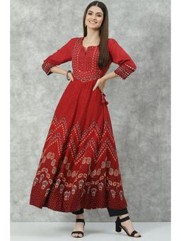 Biba - Red Printed Kurta