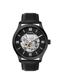 Timex - Black Round Dial Analog Automatic Mens Watch - Tweg208Smu15 (M)