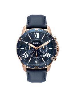 Timex - Navy Blue Round Dial Analog Mens Watch - Tweg314Smu01 (M)
