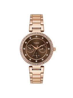 Timex - Brown Round Dial Analog Womens Watch - Twel18721 (M)