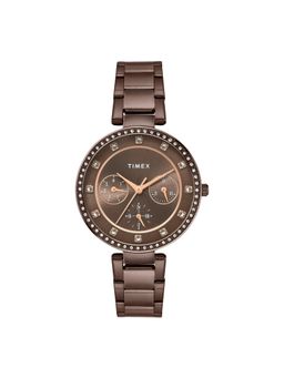 Timex - Brown Round Dial Analog Womens Watch - Twel18722 (M)