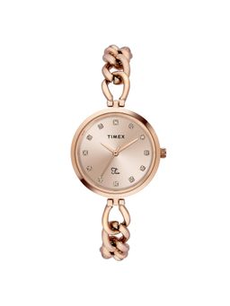 Timex - Fria Round 30mm Rose Gold Dial Analog Women Watch - TWEL23803