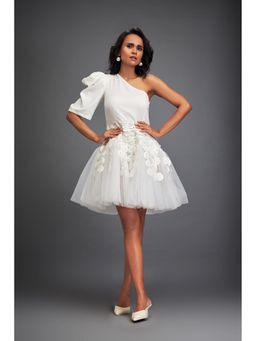 Deepika Arora - White One Shoulder Mini Dress