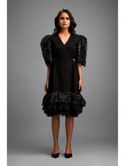 Deepika Arora - Black Embellished Midi Dress