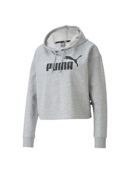 Puma - Ess Cropped Logo Tr Women Gray Hoodie