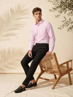 Peter England - Men Pink Slim Fit Formal Shirt