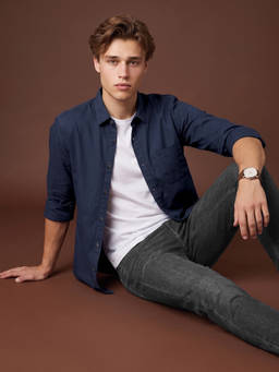 Peter England - Men Blue Slim Fit Casual Shirt