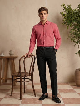 Peter England - Men Pink Regular Fit Formal Shirt