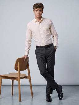 Peter England - Men Beige Slim Fit Formal Shirt