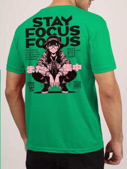 Greylongg - Green Men's Round Neck Printed T-Shirt