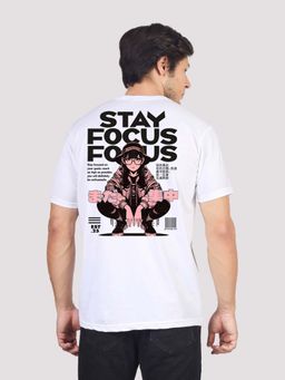 Greylongg - White Men's Round Neck Printed T-Shirt