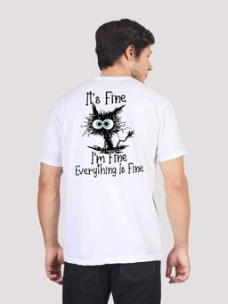 Greylongg - White Comfortable Men's Round Neck Graphic Printed T-Shirt