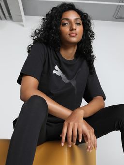 Puma - Her Graphic Relaxed Fit Women's Black Tshirt