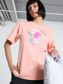 Puma - Graphics Relaxed Fit Fruity Women's Pink Tshirt