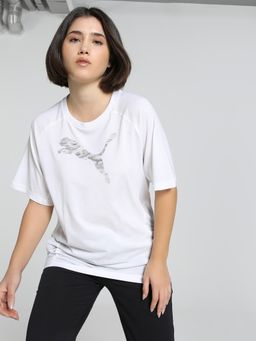 Puma - Evostripe Relaxed Fit Women's White Tshirt