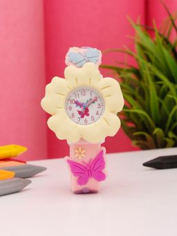 Stol'N - Butterfly Designed Wrist Watch-Pink, Yellow