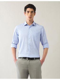 Arrow - Mens Blue Windowpane Checks Autopress Flx Shirt