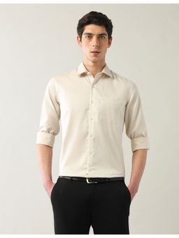 Arrow - Mens Beige Pure Cotton Autopress Shirt