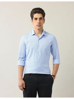 Arrow - Mens Blue Textured Manhattan Slim Fit Shirt
