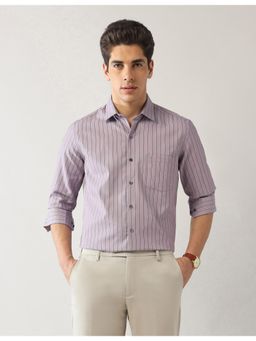 Arrow - Mens Purple Vertical Stripes Dobby Shirt