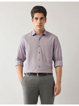 Arrow - Mens Purple Vertical Stripes Liberty Classic Fit Shirt