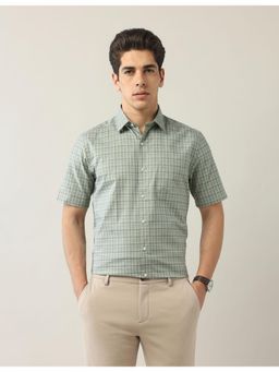 Arrow - Mens Green Dupplin Checks Dobby Shirt