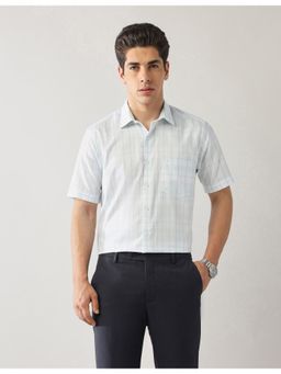 Arrow - Mens Green Grid Tattersall Checks Dobby Shirt