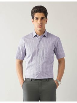 Arrow - Mens Purple Geometric Printed Liberty Classic Fit Shirt