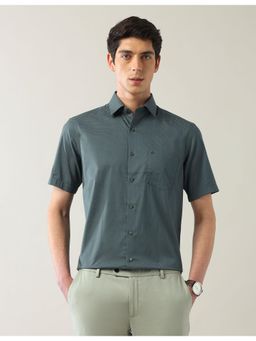 Arrow - Mens Green Geometric Autopress Shirt