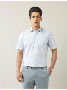 Arrow - Mens Blue Pure Cotton Geometric Printed Shirt