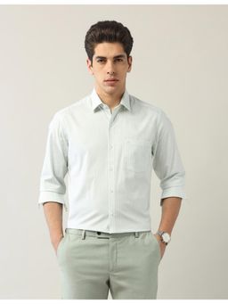 Arrow - Mens Green Pure Cotton Geometric Printed Shirt