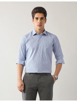 Arrow - Mens Blue Micro Checks Manhattan Slim Fit Shirt