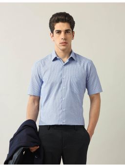 Arrow - Mens Blue Micro Checks Liberty Classic Fit Shirt