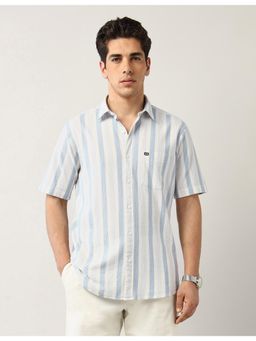 Arrow Sports - Mens Blue Vertical Stripes Regular Fit Shirt