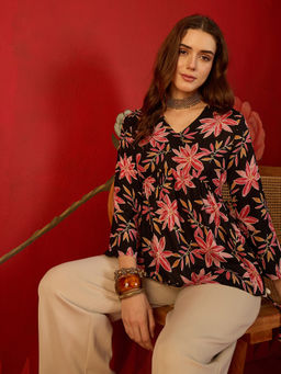 CLO - Pink Printed Rayon top