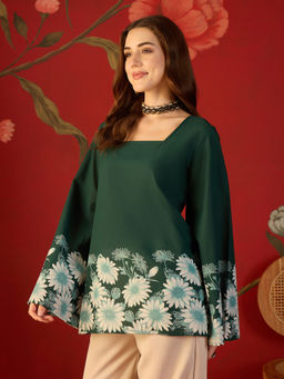 CLO - Green Women’s Cotton printed Kurti