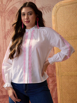 CLO - Pink Pure Cotton Embroidery Blouse