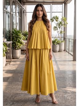 B'Infinite - Sunshine Yellow Pleated Co-Ord Set