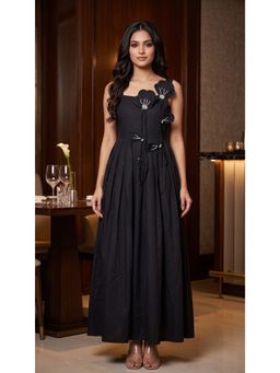 B'Infinite - Black Applique Maxi Dress