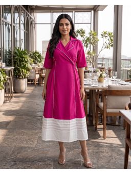 B'Infinite - Fuchsia Wrap Midi Dress
