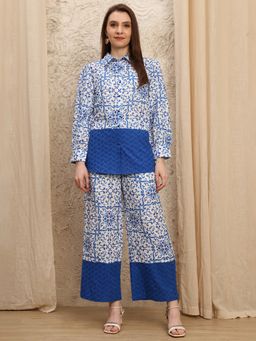 JAKANARY - Printed Shirt-Neck Co-Ord Set