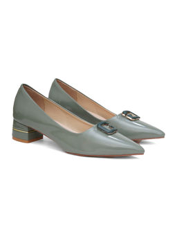 Sherrif Shoes - Green Casual Solid Pumps