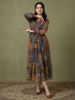 ZUMMER - Multi-Color Printed Cotton Dress