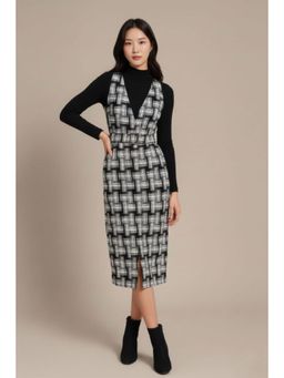 AAREIN - Black Checks Wool Blend Dress